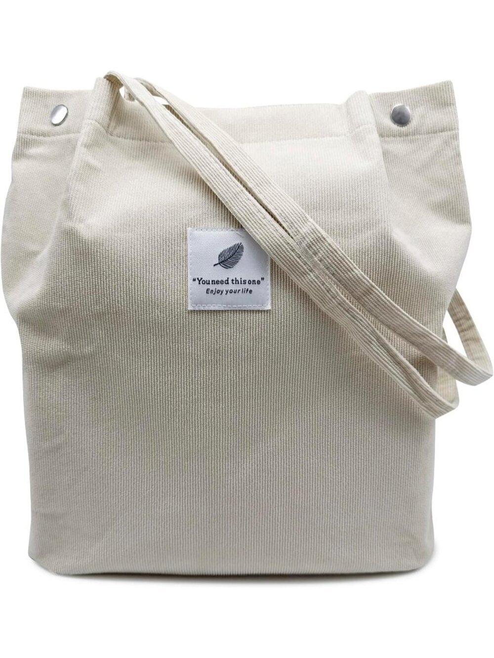 Women's Beige Lightweight Shoulder Bag Buckets Totes Handbag Big Capacity Work